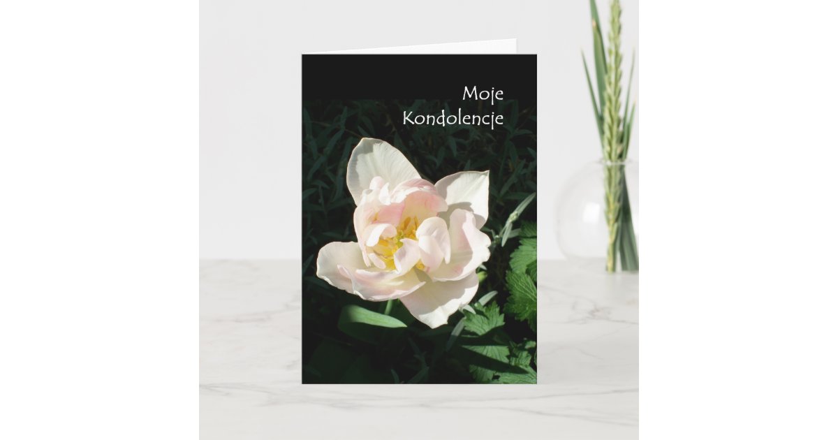 'Tulip' Sympathy Card Polish Greeting