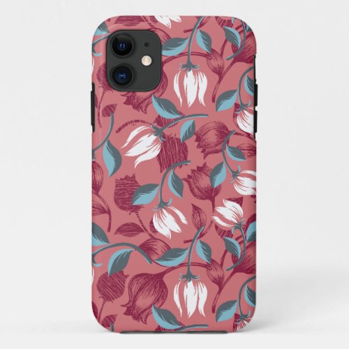 Tulip Symphony Floral Patterns iPhone 11 Case