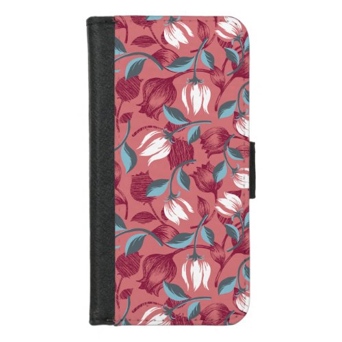 Tulip Symphony Floral Patterns iPhone 87 Wallet Case