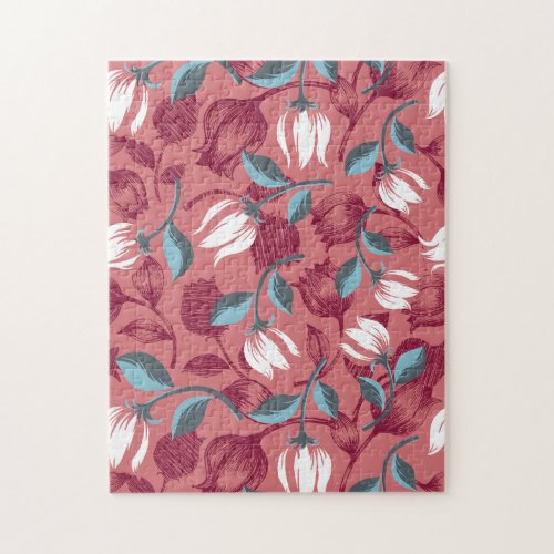 Tulip Symphony Floral Patterns Jigsaw Puzzle