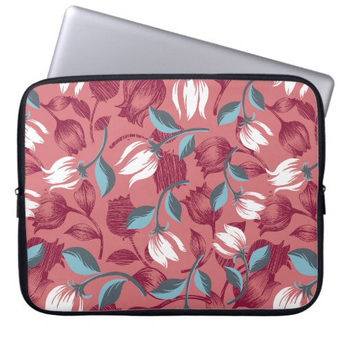 Tulip Symphony Floral Patterns Laptop Sleeve