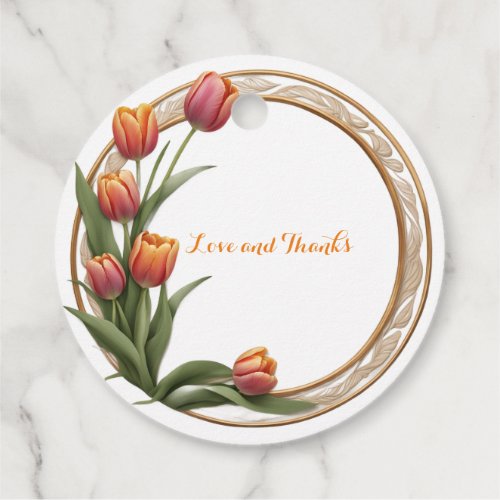 Tulip Tango Wedding Favor Tags _ Love and Thanks