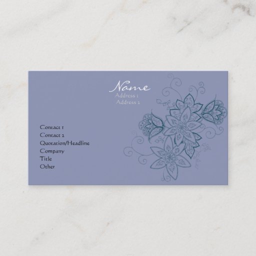 Customizable Tulip Tattoo Business Cards (Dusk)