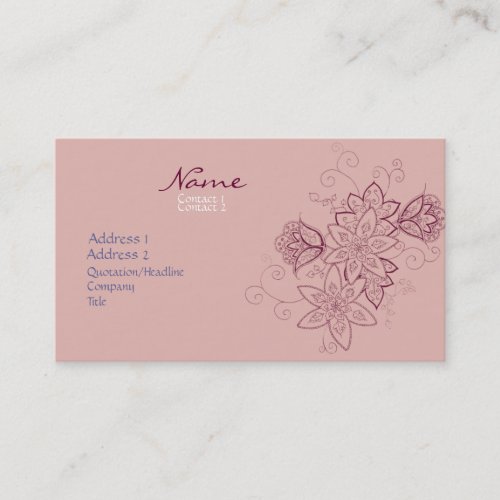 Tulip Tattoo Business Cards (Rose)