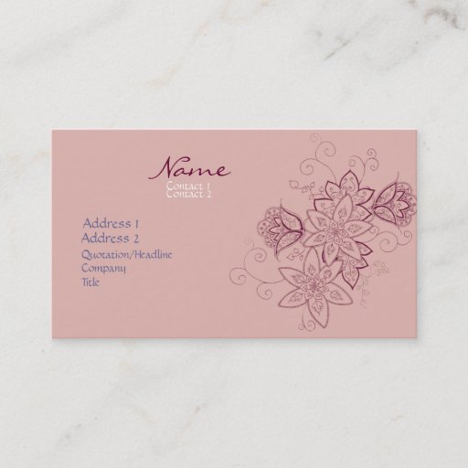 Customizable Tulip Tattoo Business Cards (Rose)