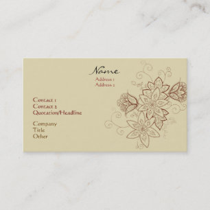 Tulip Tattoo Business Cards (Sand)