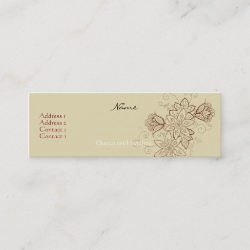Customizable Tulip Tattoo Profile Cards (Sand) Business Card Templates