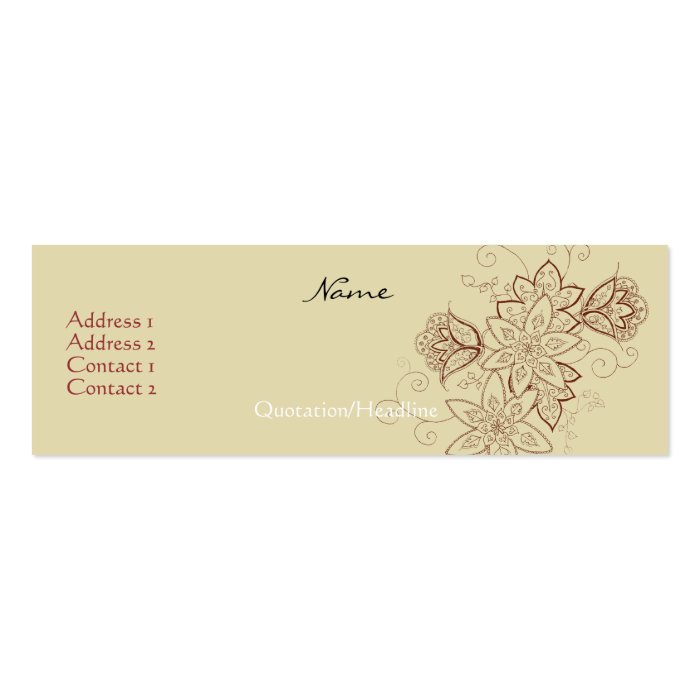 Tulip Tattoo Profile Cards (Sand) Business Card Templates