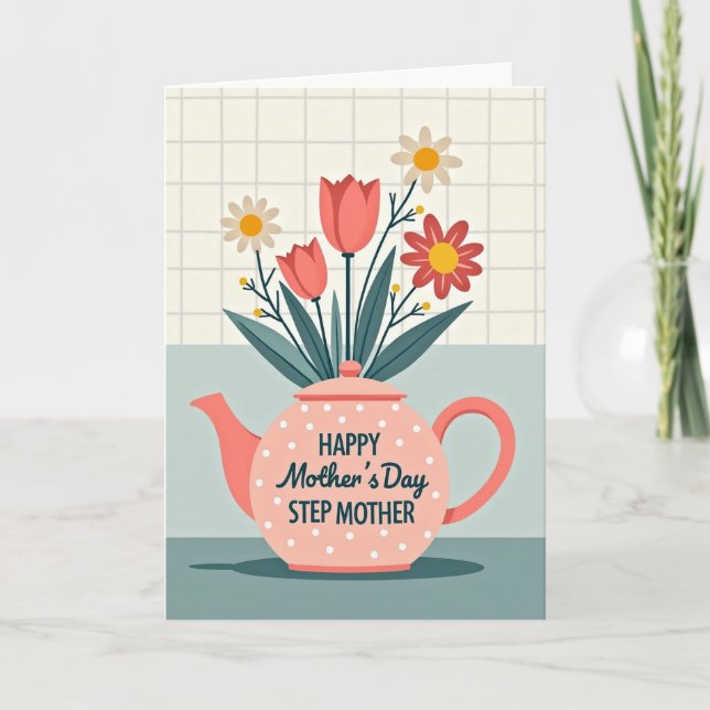 Tulip Teapot Mothers Day Card (Front)