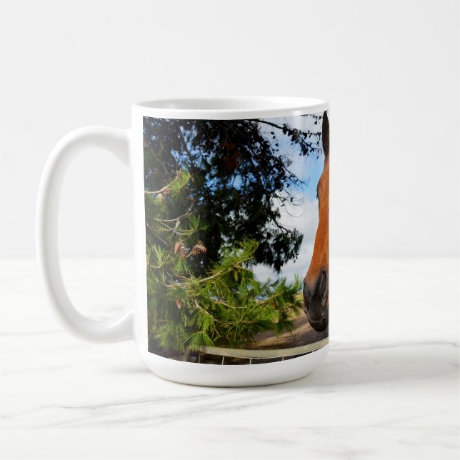 Tulip The Brown Bay Horse, Coffee Mug (Left)