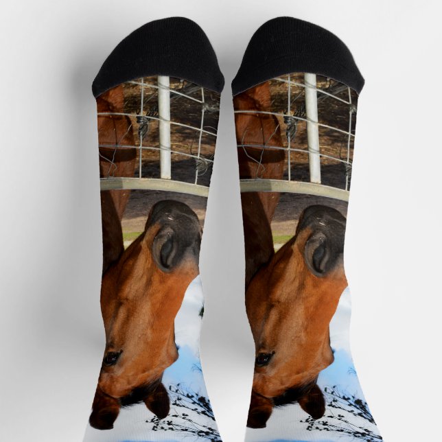 Tulip The Brown Horse, Crew Socks (Top)