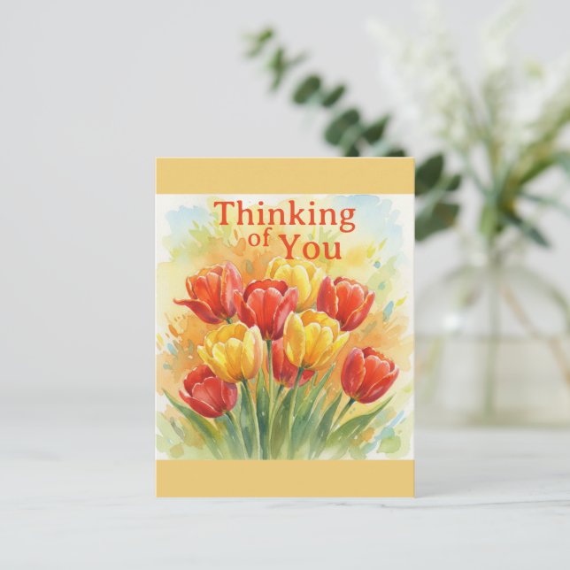 Tulip "Thinking of You" Postcard (Standing Front)