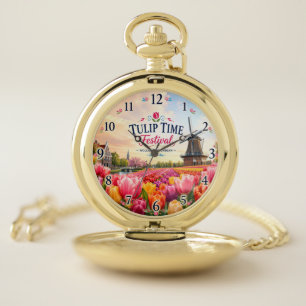 Tulip Time Festival Holland Michigan Dutch Tulip Pocket Watch