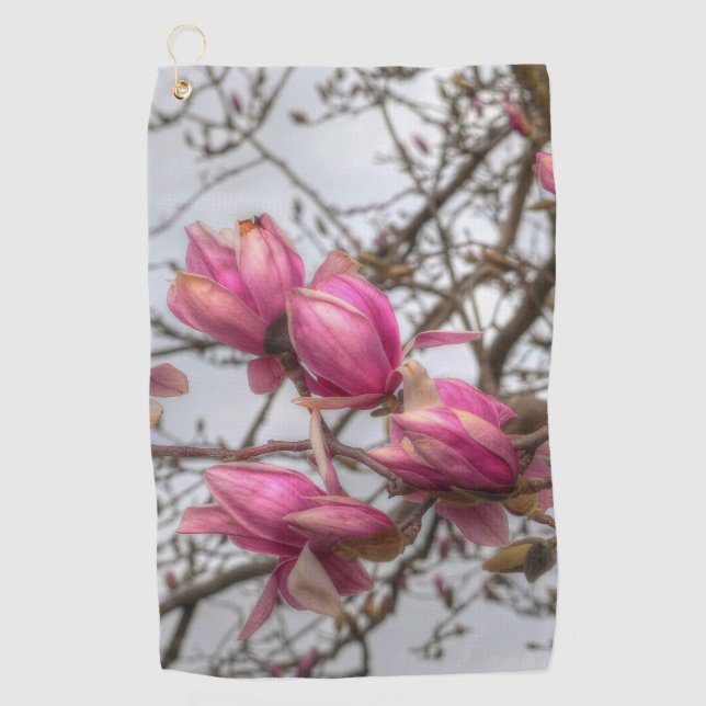 Tulip Tree Blossoms Golf Towel (Front)