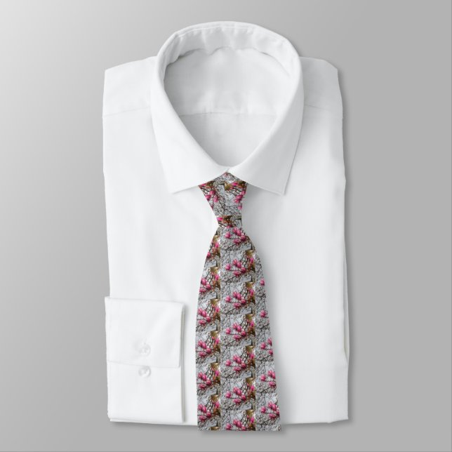 Tulip Tree Blossoms Neck Tie (Tied)