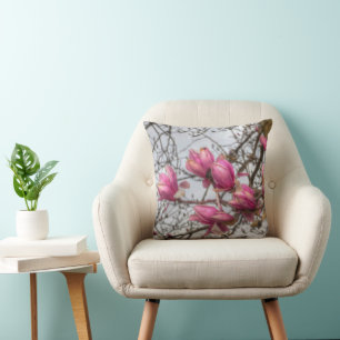 Tulip Tree Blossoms Throw Pillow
