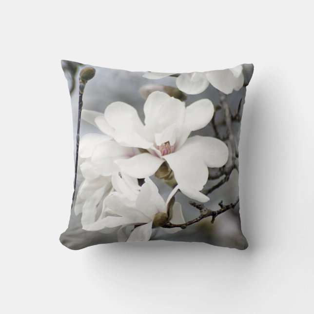 Tulip Tree Photograph Throw Pillow (Front)