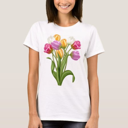 Tulip Tshirt For Women Spring Flowers