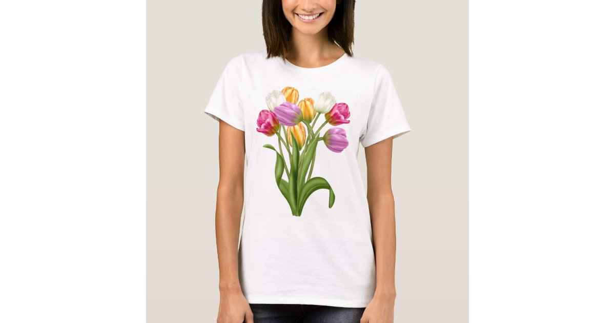 Flower Wearth Fully Vaccinated Cute Floral Spring Women Girl T-Shirt