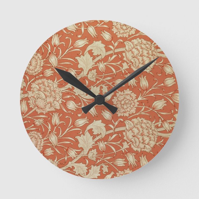 Tulip wallpaper design, 1875 round clock (Front)