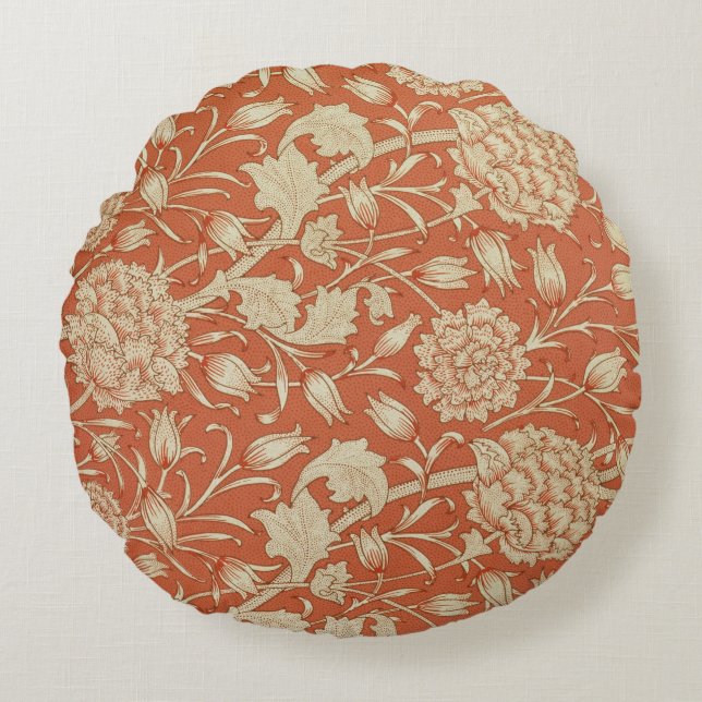 Tulip wallpaper design, 1875 round pillow (Front)