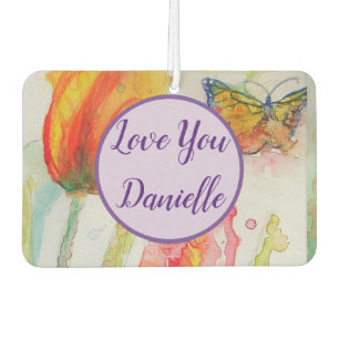 Tulip Watercolour flower art Car Air Freshener