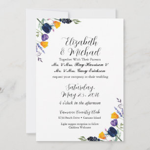 Tulip & Wildflower Wedding Invitation