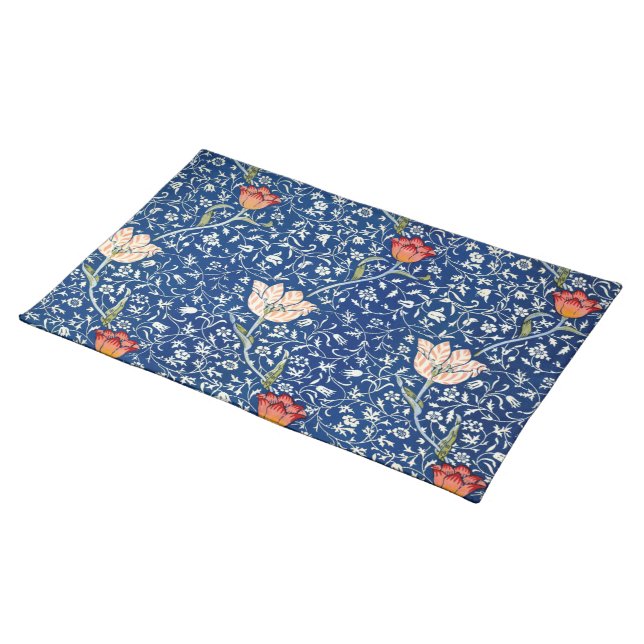 Tulip, William Morris Cloth Placemat (On Table)