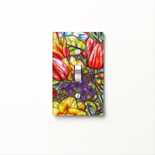 Tulipfest Tulip Art Light Switch Spring Flowers Cover (In Situ)
