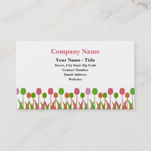 Customizable Tulipline Business Cards