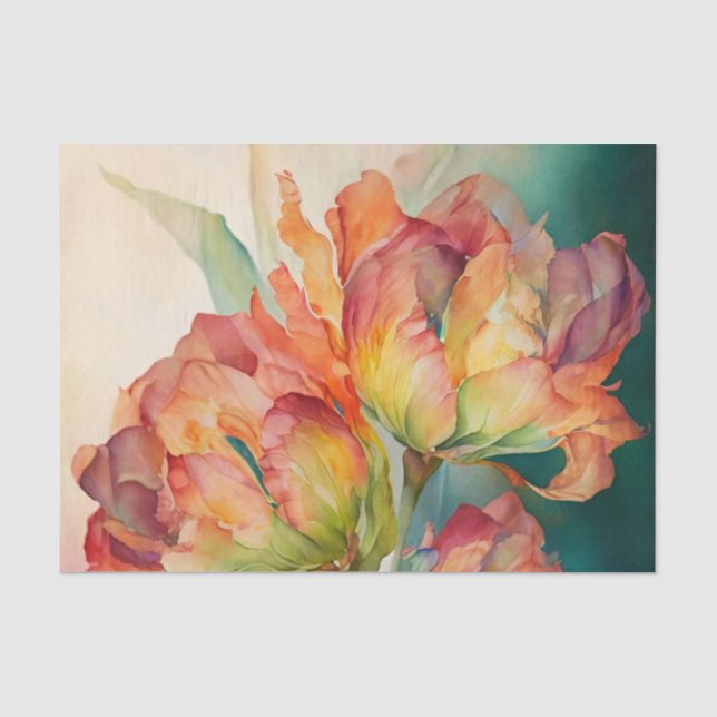 TULIPMANIA 1/6 parrot tulips decoupage paper (Front)