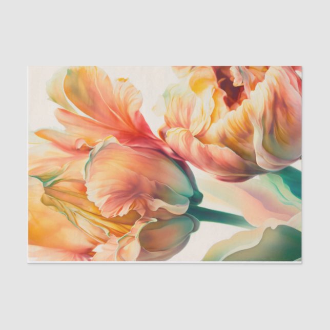 TULIPMANIA 5/6 parrot tulips for decoupage Tissue Paper (Front)