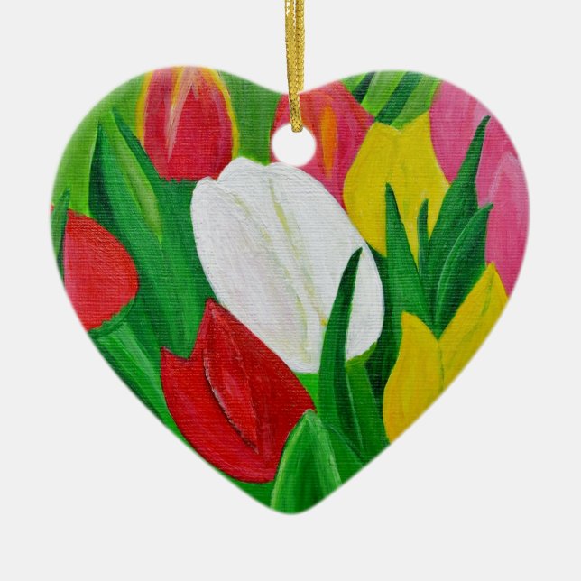 Tulips 2a ceramic ornament (Front)