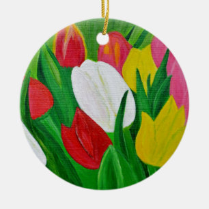 Tulips 2a ceramic ornament