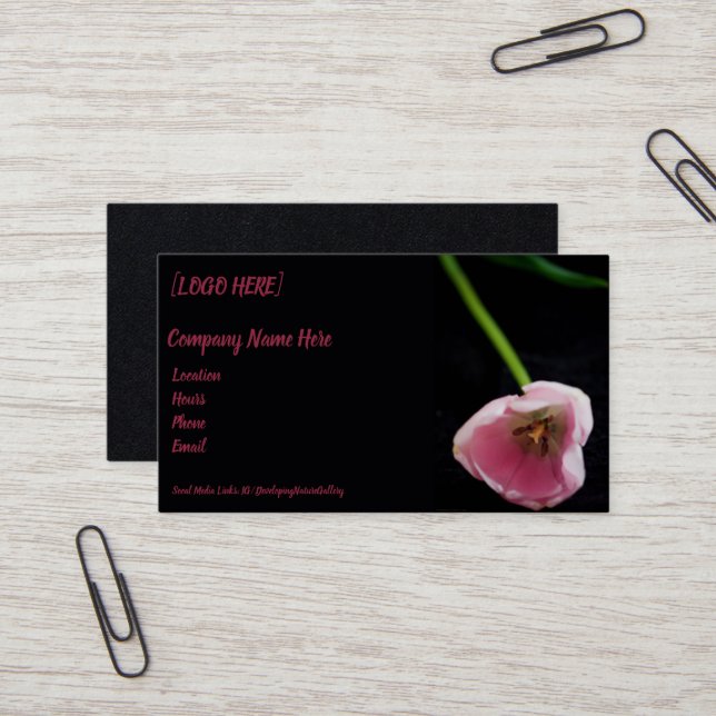 Tulips 3272 business card (Front/Back In Situ)