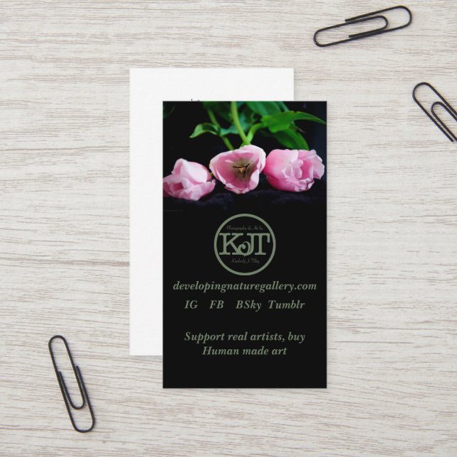 Tulips 3273 business card (Front/Back In Situ)