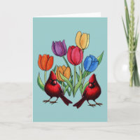 Tulips and Cardinals