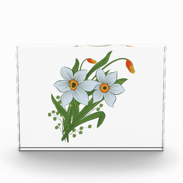 Tulips and Daffodils Flowers Acrylic Award (Front)