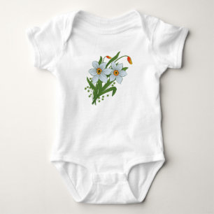 Tulips and Daffodils Flowers Baby Bodysuit