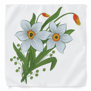 Tulips and Daffodils Flowers Bandana