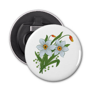 Tulips and Daffodils Flowers Bottle Opener