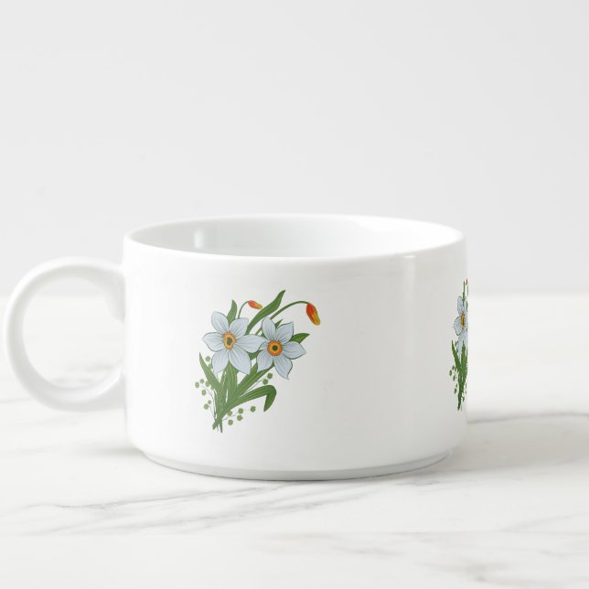 Tulips and Daffodils Flowers Bowl (Right)