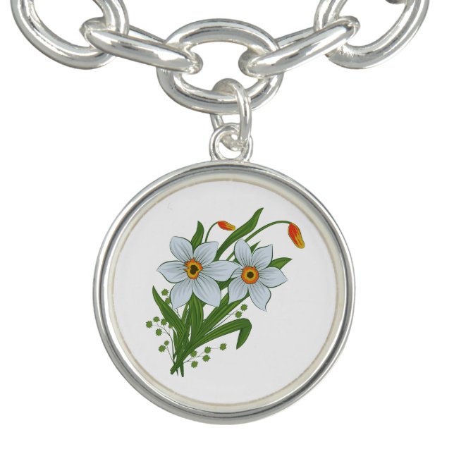 Tulips and Daffodils Flowers Bracelet (Design)
