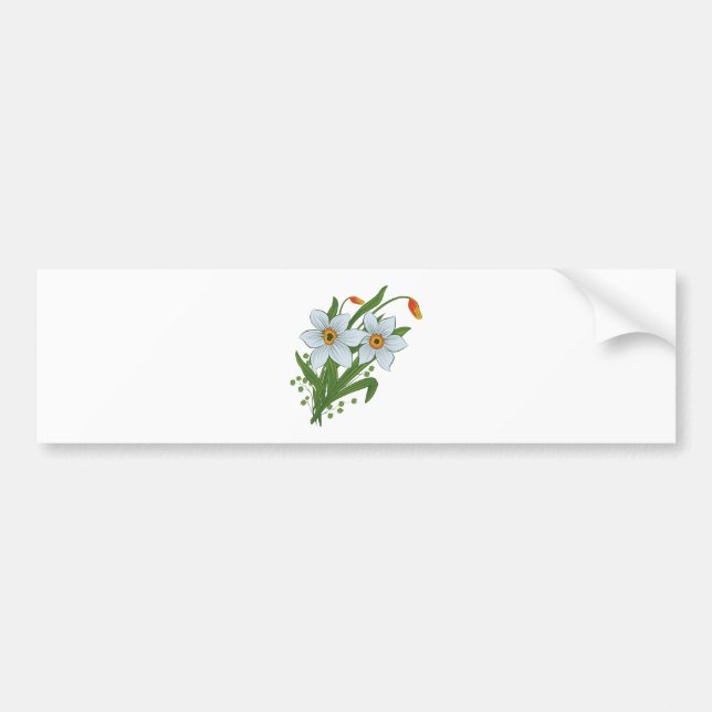 Tulips and Daffodils Flowers Bumper Sticker (Front)