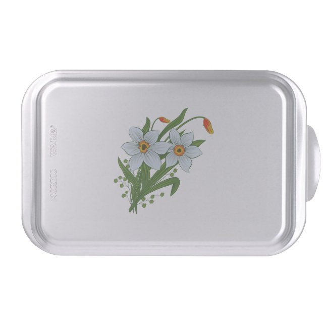 Tulips and Daffodils Flowers Cake Pan (Front)