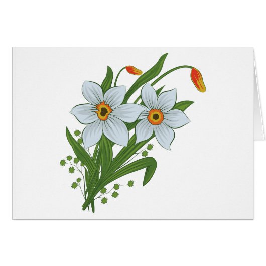 Tulips and Daffodils Flowers Cards (Front Horizontal)