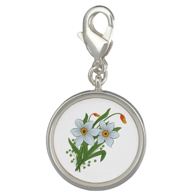 Tulips and Daffodils Flowers Charm (Front)