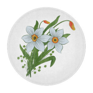 Tulips and Daffodils Flowers Cutting Board