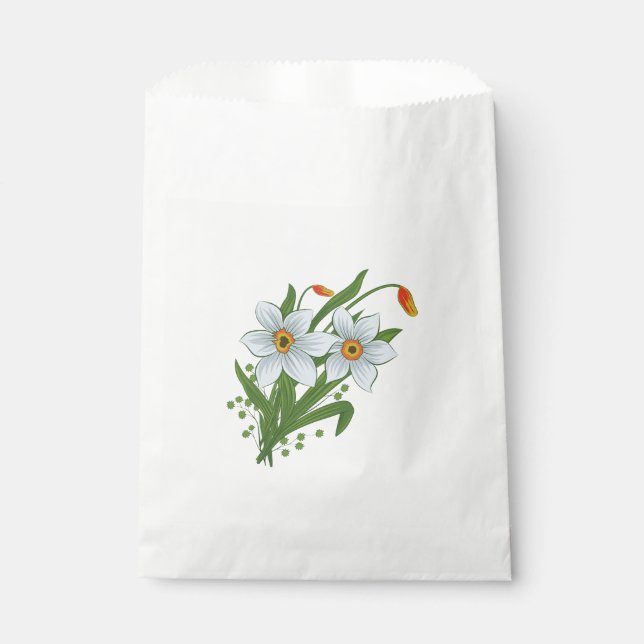 Tulips and Daffodils Flowers Favor Bag (Front)