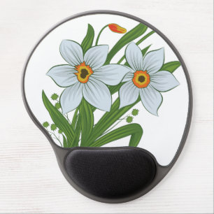 Tulips and Daffodils Flowers Gel Mouse Pad